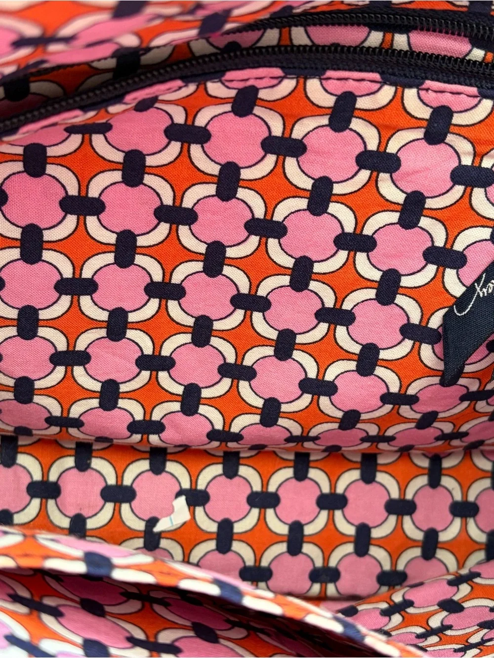 Vera Bradley Pink, Navy & Orange Quilted Hobo